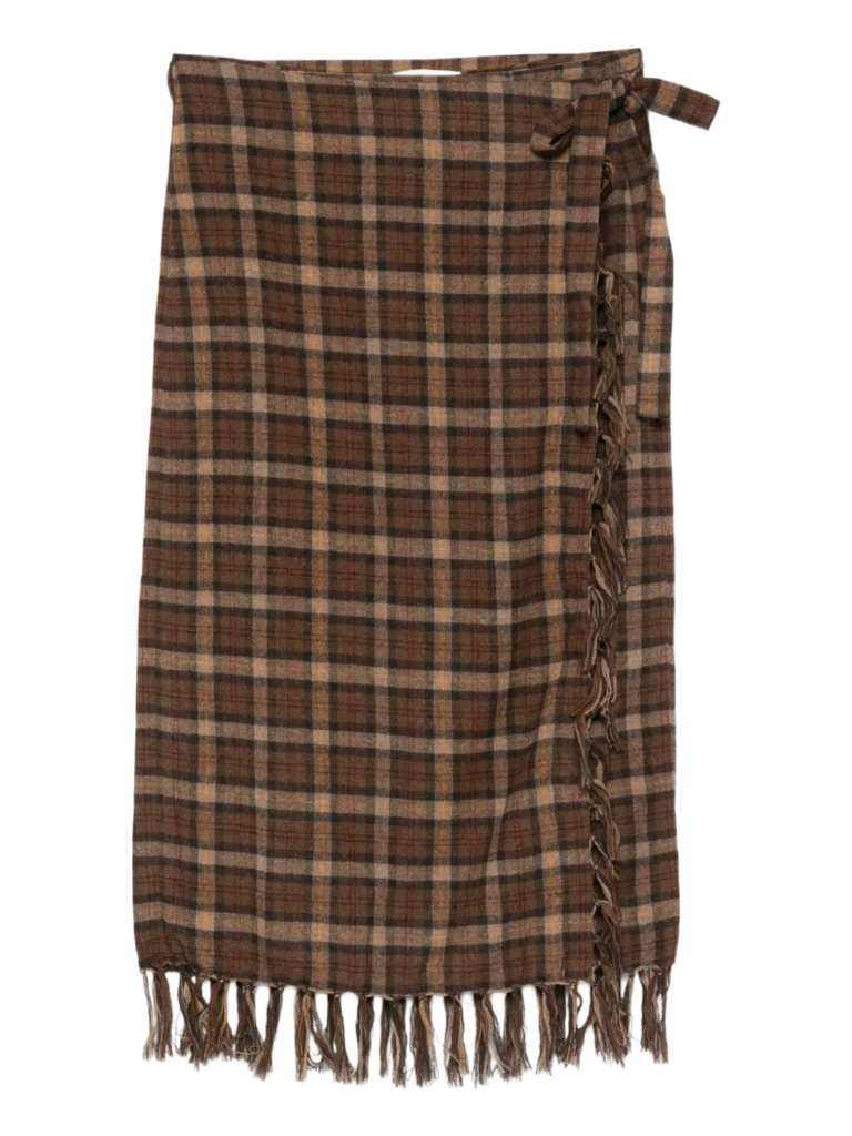 Saskia checked midi skirt