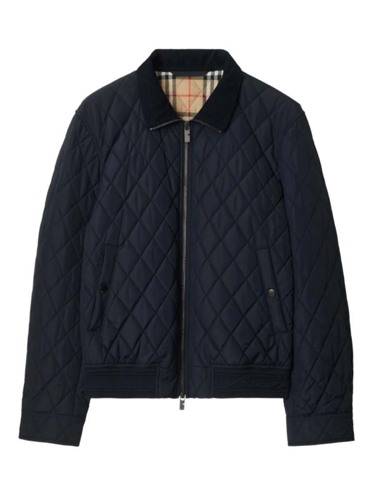 Ribbed-trim bomber jacket