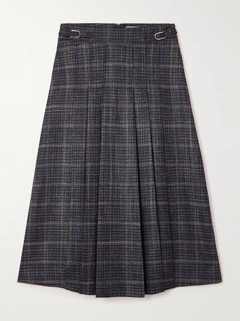 Marisol Checked Midi Skirt